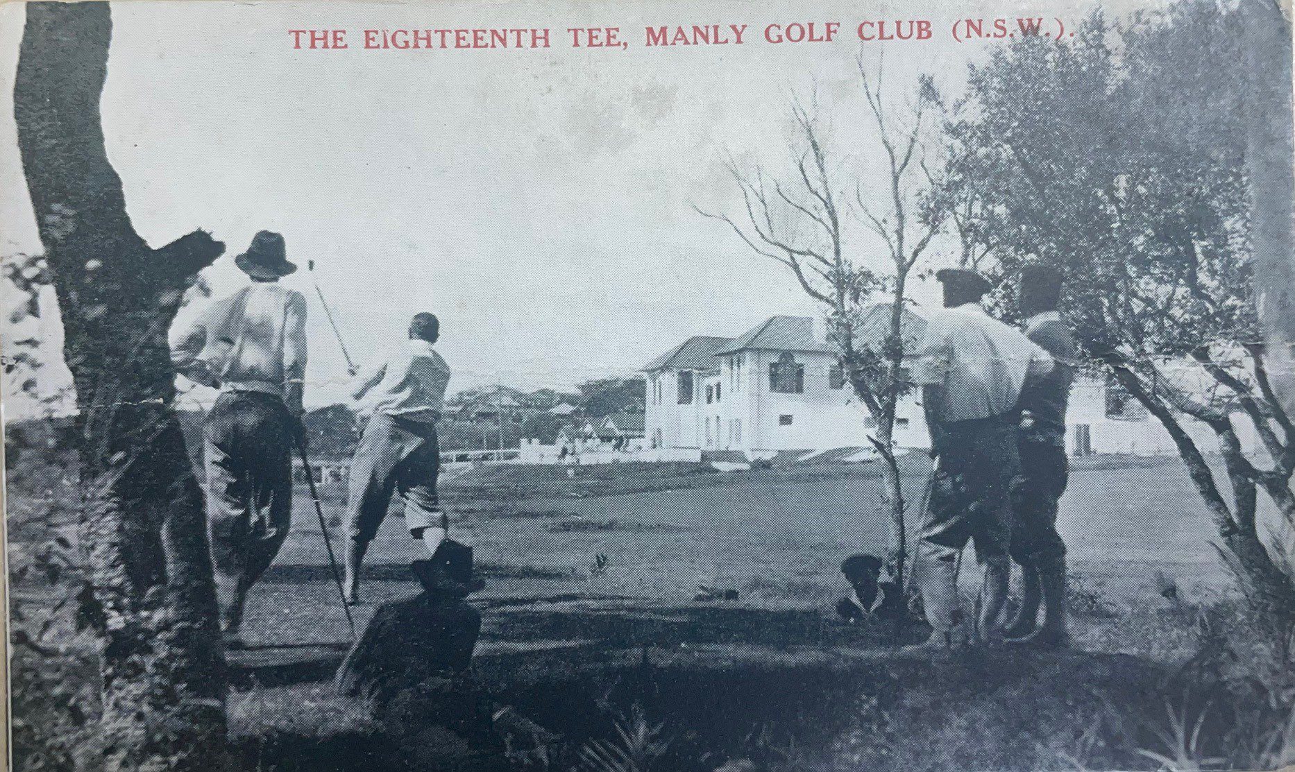 Golfers on the 18th tee at Manly Golf Club