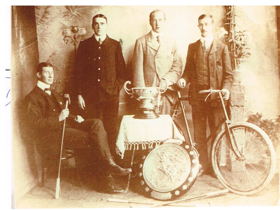 Manly Golf Club Champion 1909,10,12. Member of Irish Bicycle polo team. seated far left.