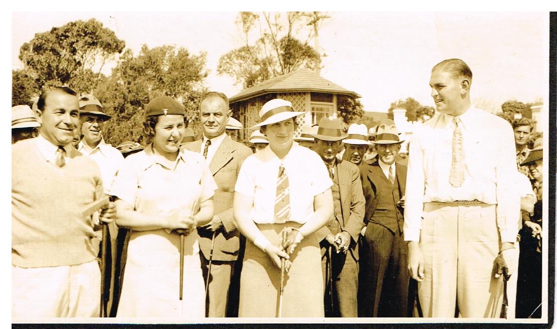 1936 Exhibition match at Manly Golf Club G. Sarazen, H. Hicks, USA v E. Clements & J. Ferrier Manly